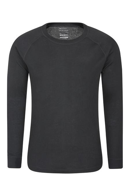 Camiseta interior negra de hombre para correr en invierno.