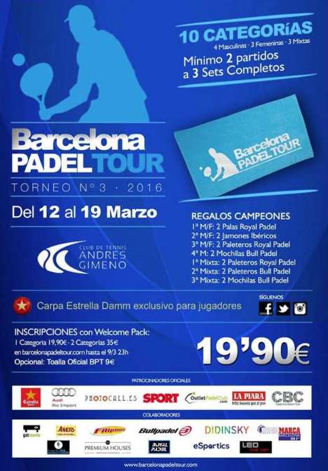 3a prueba del Barcelona Pádel Tour 2016