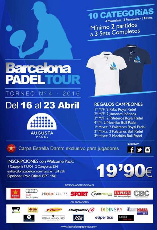 4a prueba Barcelona Padel Tour 2016