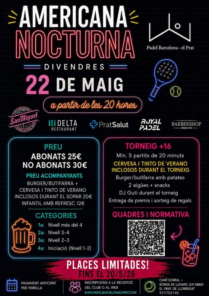 Americana Nocturna de Pádel en El Prat